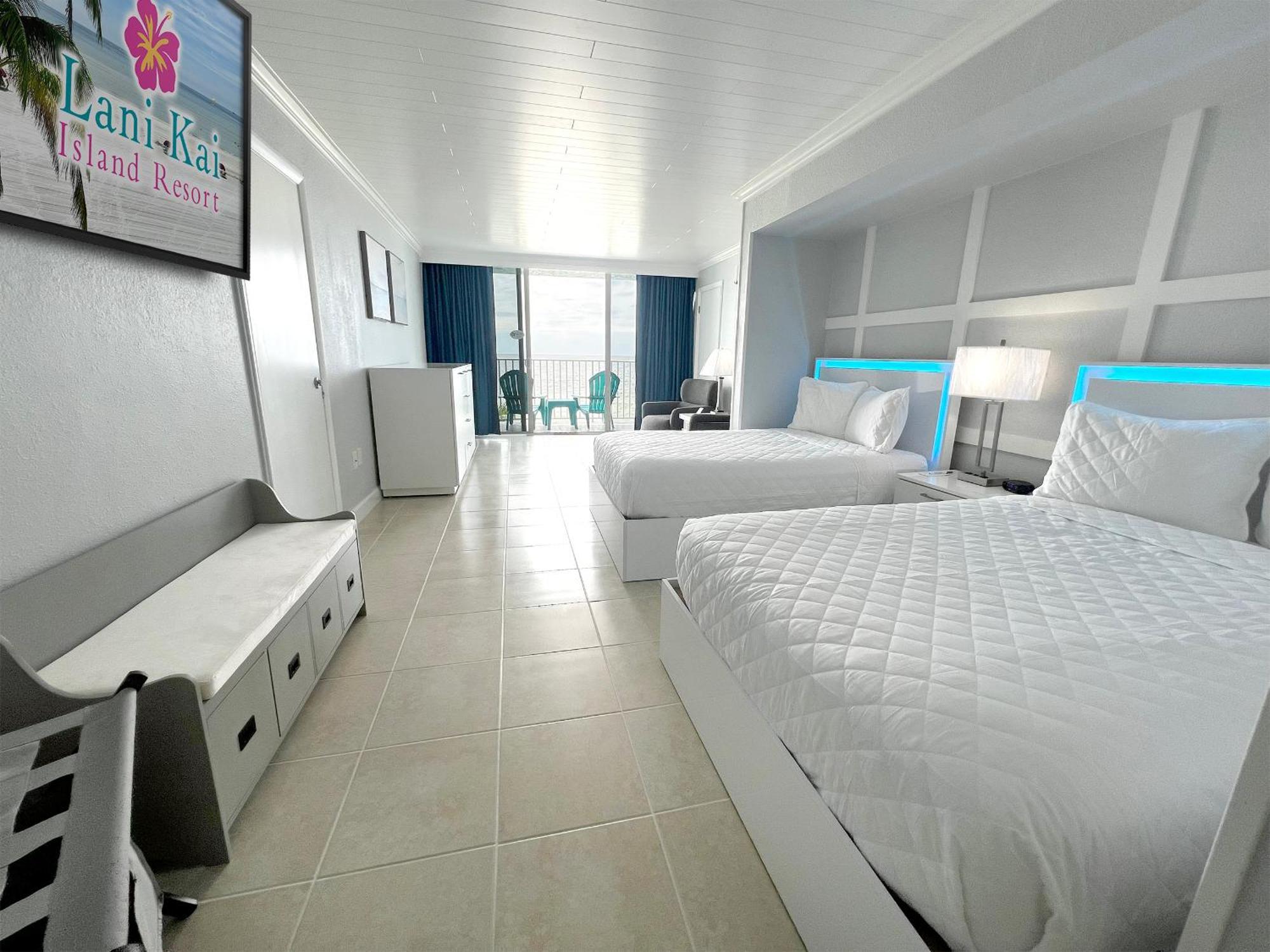Beachfront Two Double Beds Room Balcony