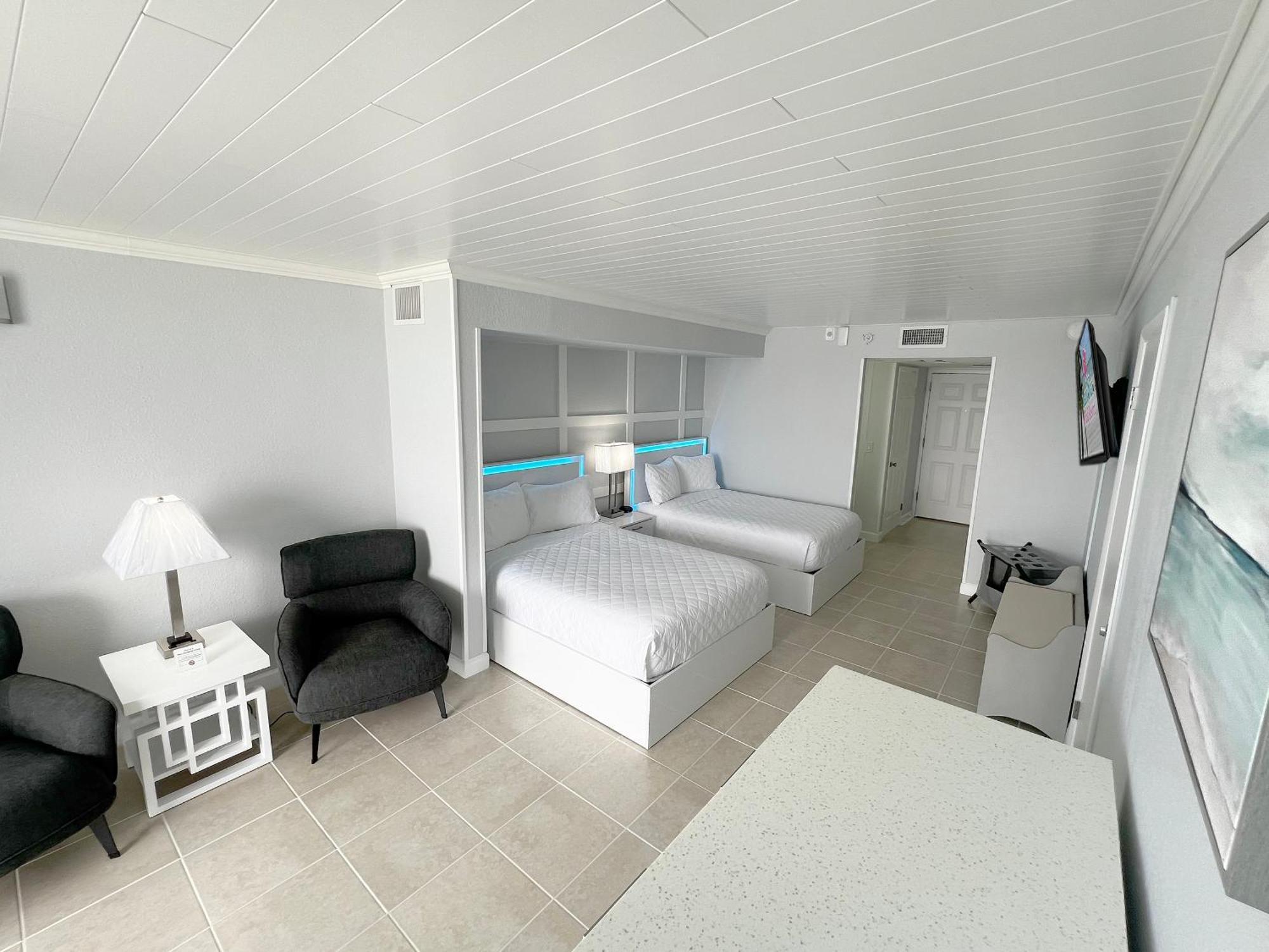 Beachfront Two Double Beds Room Balcony